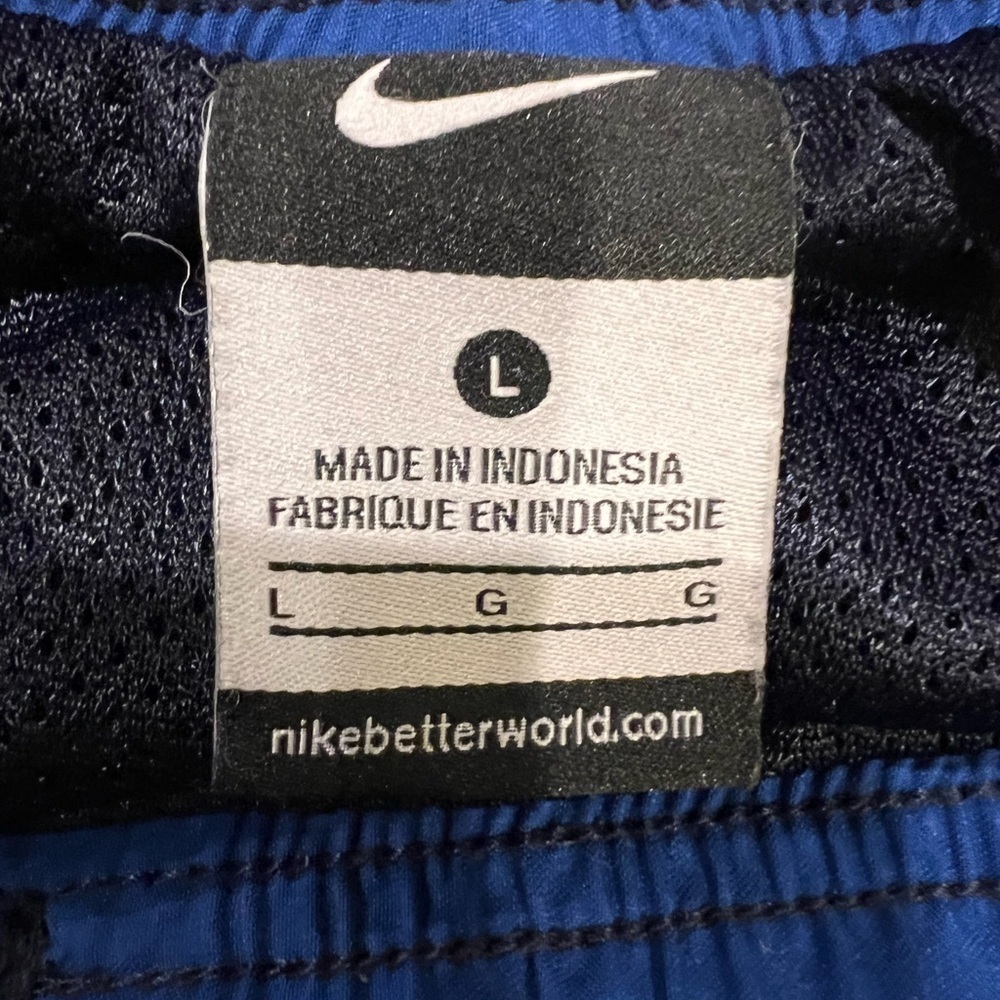 Men’s Nike Elastic Tie Waist Swimsuit Size Large Navy and Blues - Picture 5 of 7